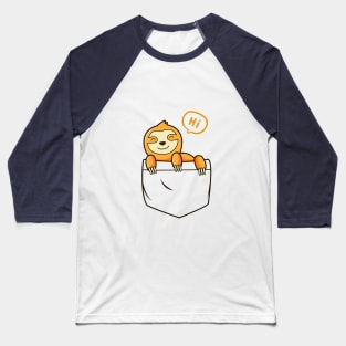 Lady Sloth in pocket Baseball T-Shirt